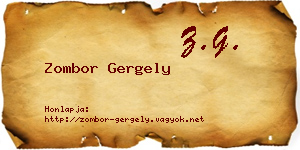 Zombor Gergely névjegykártya