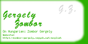 gergely zombor business card